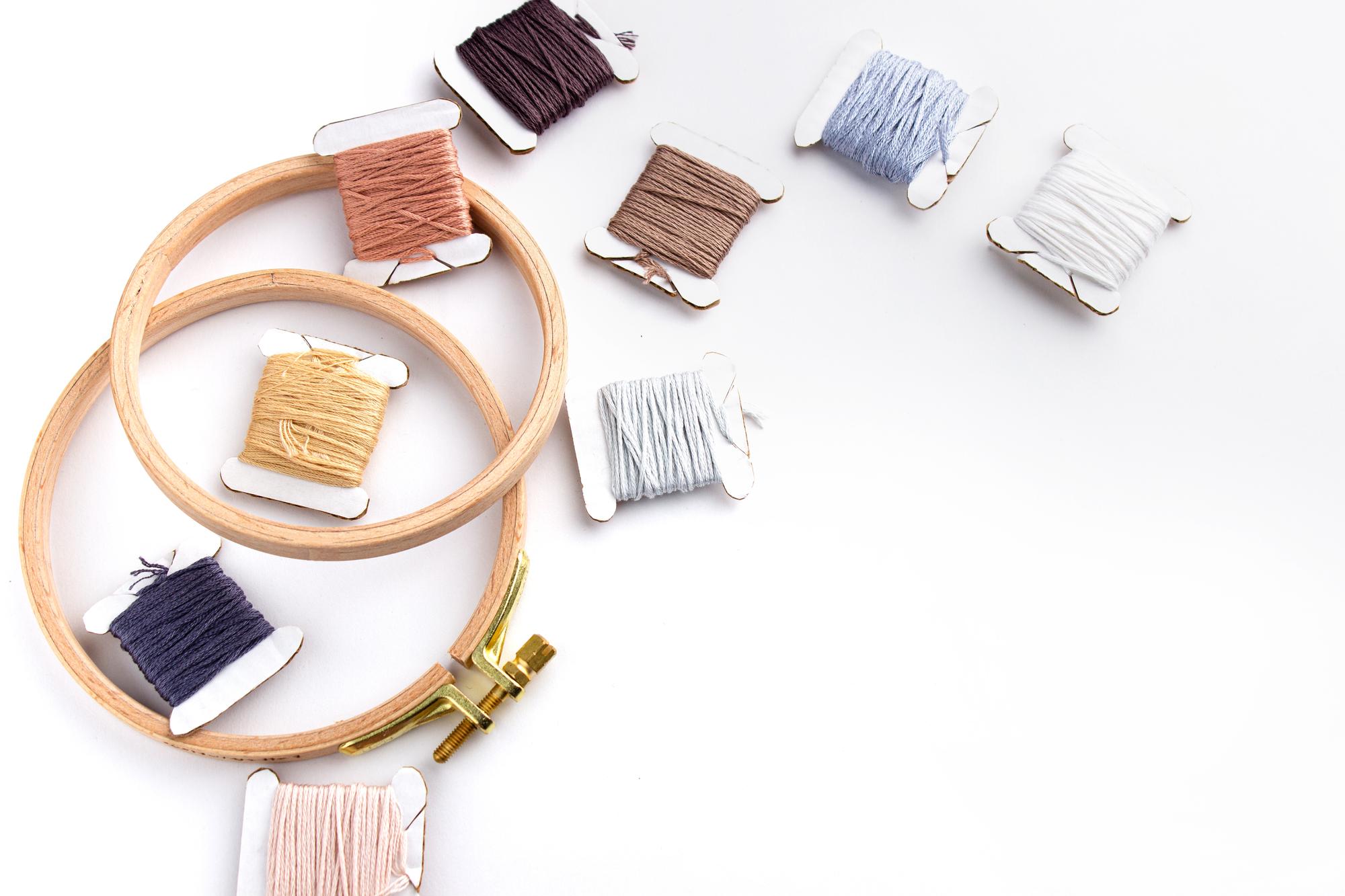 Selection of embroidered sampler pieces